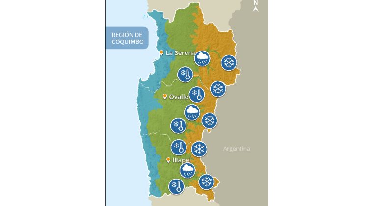 CEAZA pronostica bajas temperaturas mínimas y probables chubascos para la Región de Coquimbo