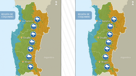 Se esperan probables tormentas eléctricas y precipitaciones en la Región de Coquimbo