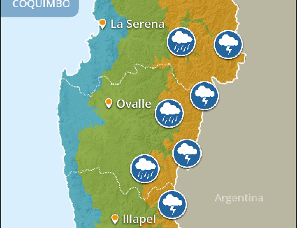 CEAZA pronostica probables tormentas eléctricas y precipitaciones en sectores cordilleranos de la Región de Coquimbo