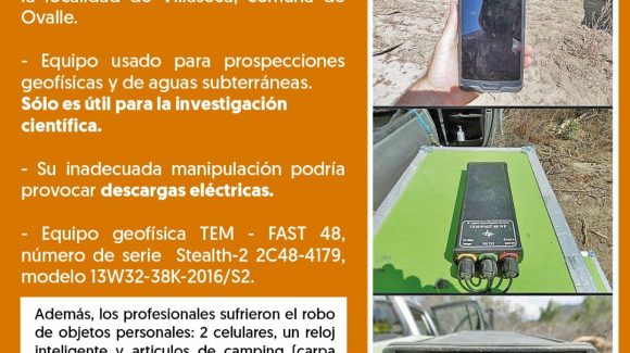 Roban equipo de prospección geofísica del Centro Científico CEAZA