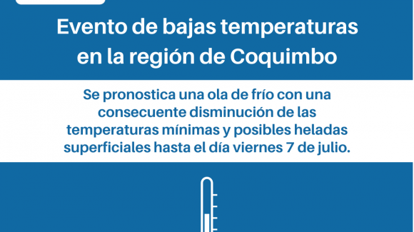 Se pronostica evento de bajas temperaturas en la región de Coquimbo