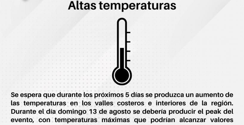 CEAZA pronostica evento de altas temperaturas