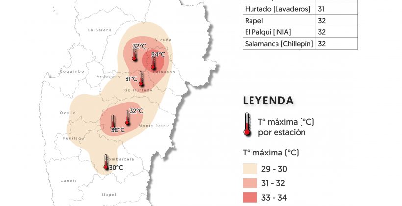 CEAZA pronostica altas temperaturas para valles interiores de la Región de Coquimbo