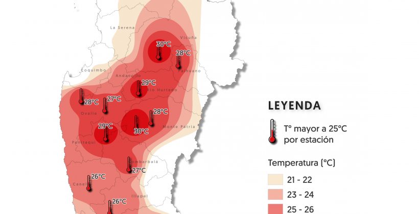 Pronostican temperaturas de hasta 30° en valles de la Región de Coquimbo