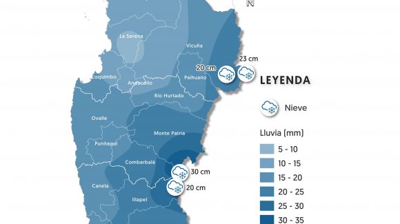 CEAZA pronostica lluvias y nieve desde el sábado 8 de junio en la Región de Coquimbo