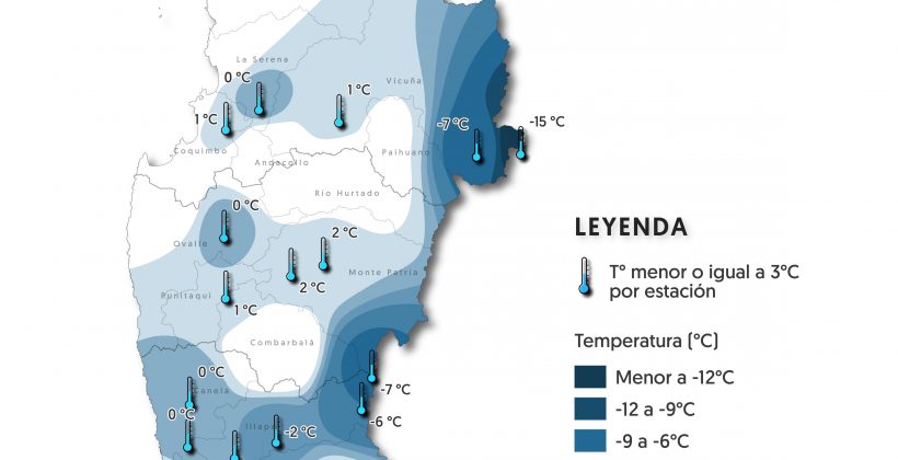 Se pronostican bajas temperaturas y heladas para la Región de Coquimbo