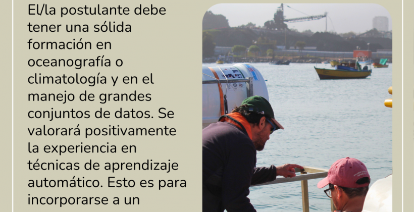 CEAZA busca un/a investigador/a postdoctoral en oceanografía física