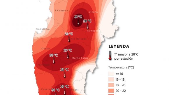 Pronostican altas temperaturas para valles de la Región de Coquimbo