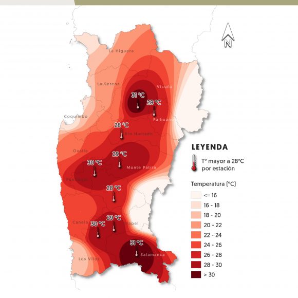 Pronostican altas temperaturas para valles de la Región de Coquimbo