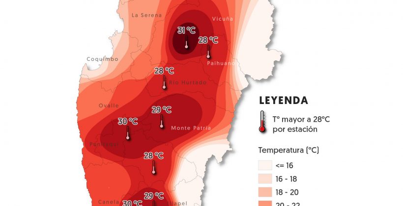 Pronostican altas temperaturas para valles de la Región de Coquimbo