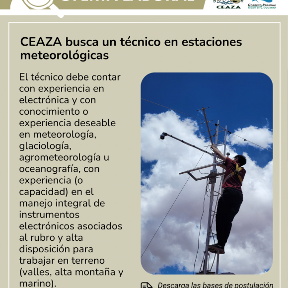 CEAZA busca un técnico en estaciones meteorológicas
